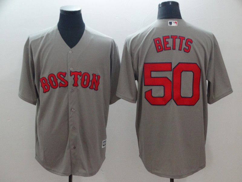 Men Boston Red Sox #50 Betts Grey Game MLB Jerseys->youth mlb jersey->Youth Jersey
